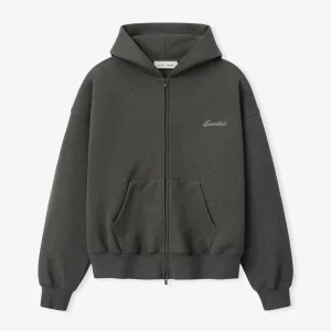 Sudadera con capucha y cremallera Signature Classic color gris jaspeado