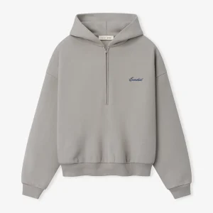Sudadera con capucha y media cremallera Signature Lounge color piedra