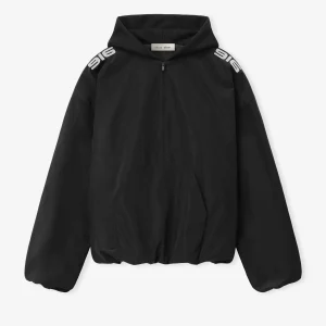 Chaqueta de moto Ripstop con media cremallera color negro